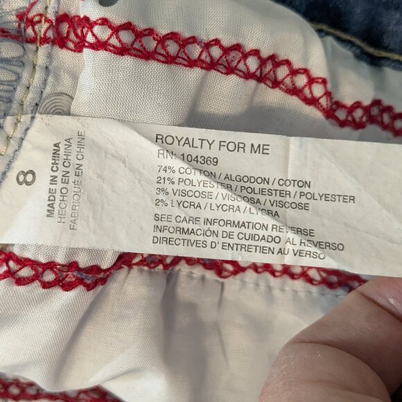 ROYALTY FOR ME High Rise Ankle Blue Stretch Denim Button-Fly Jeans; Size 8 - Picture 4 of 4
